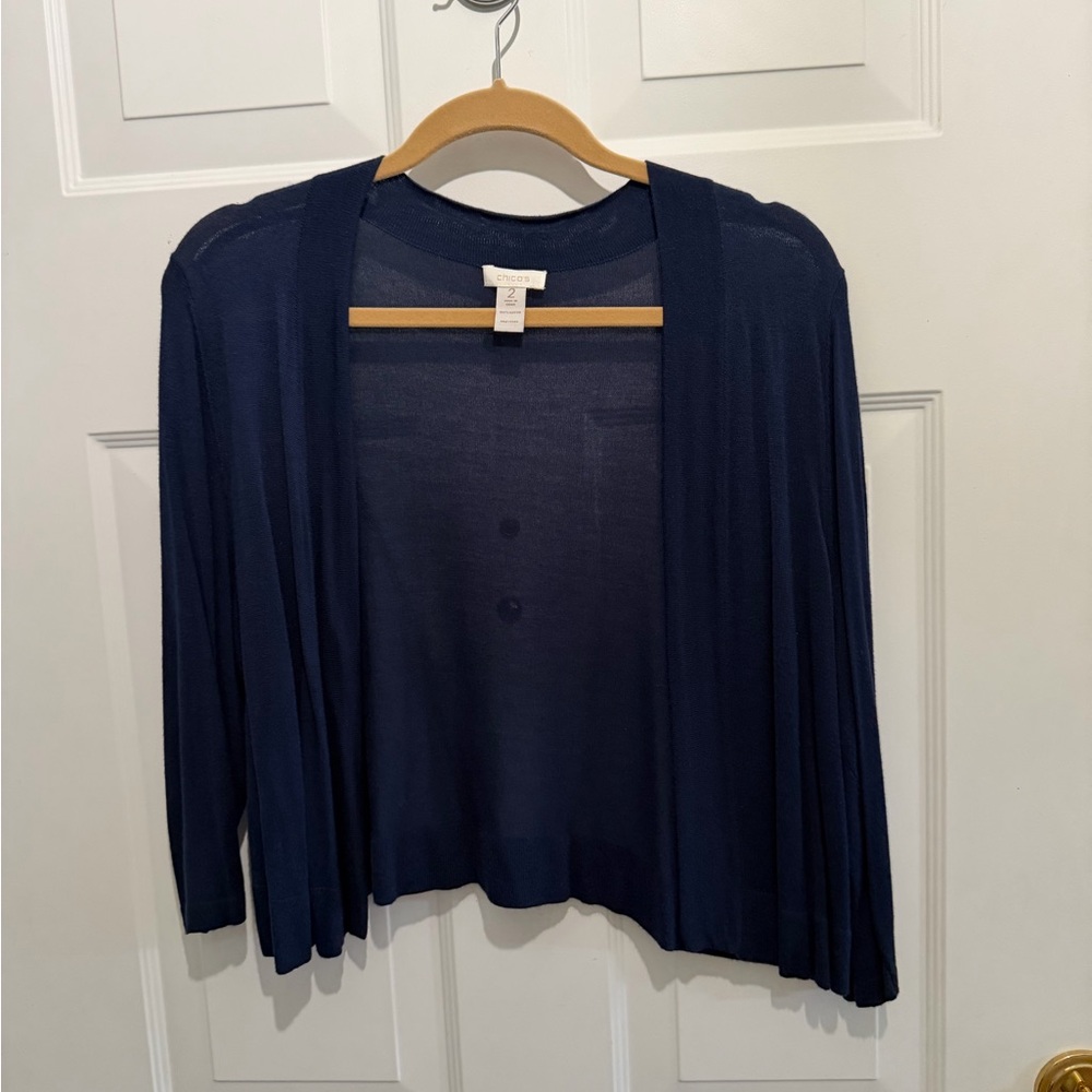 Navy Chico’s shrug in size 2